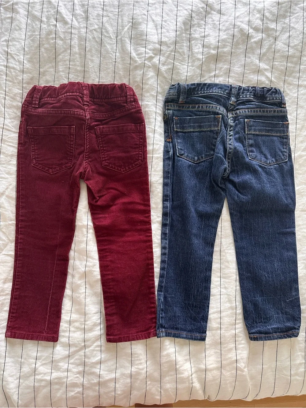 3 Pairs pants - Burgundy Corduroy & Denim Girls Pants